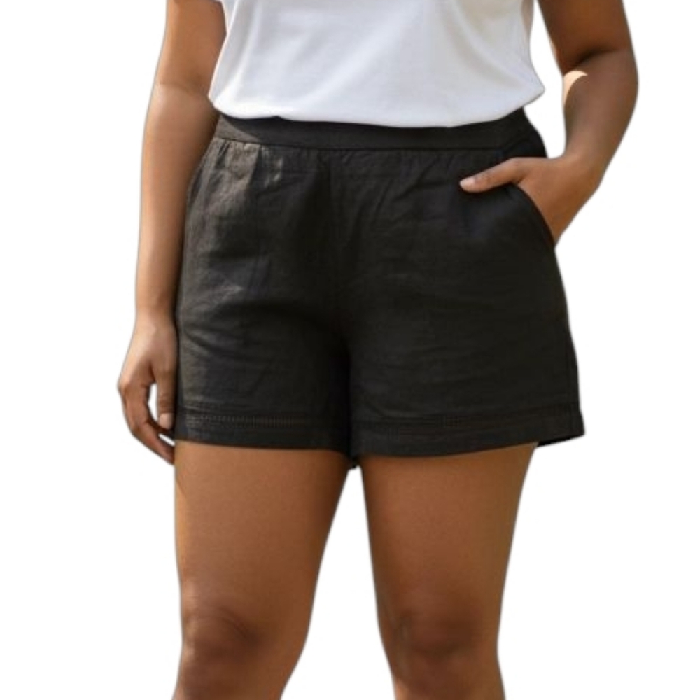 NWT Jessica Simpson Linen Short In Black Size 2X